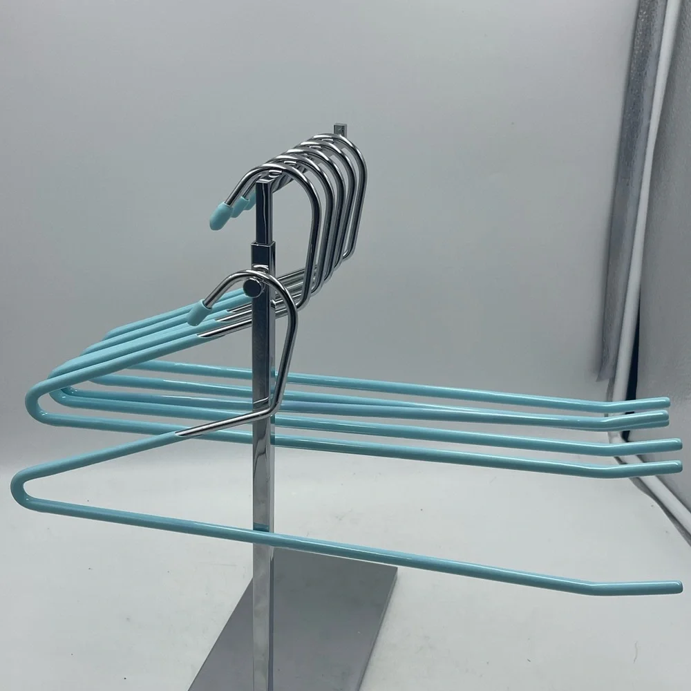 6 Closet Hangers: Pants Trousers Jeans Non-Slip Open End Silicone Coated Finish